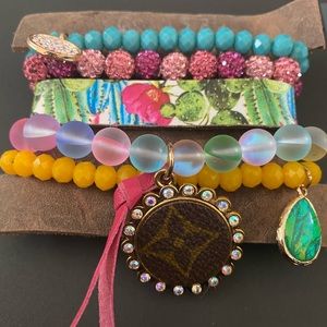 Upcycled LV bracelet stack
